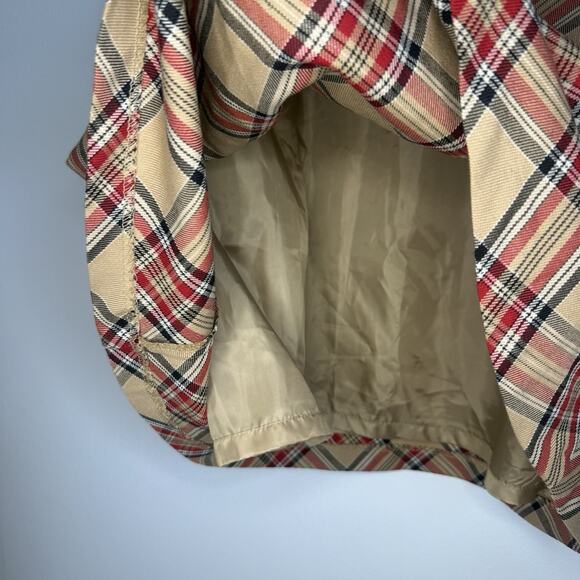 NWT Sag Harbor Plaid Bias Midi Skirt Camel Red Tartan Lined Vintage Y2K Size 8 - Picture 4 of 12